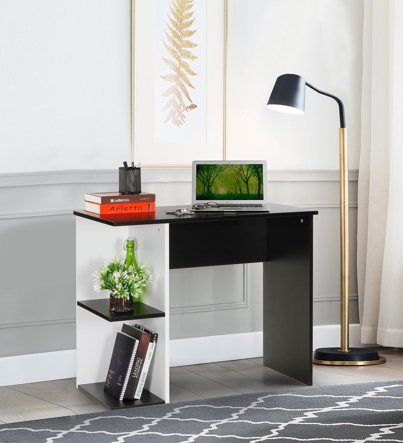 Hutch Corner Study Table In Frosty White Colour By Comfold atelier